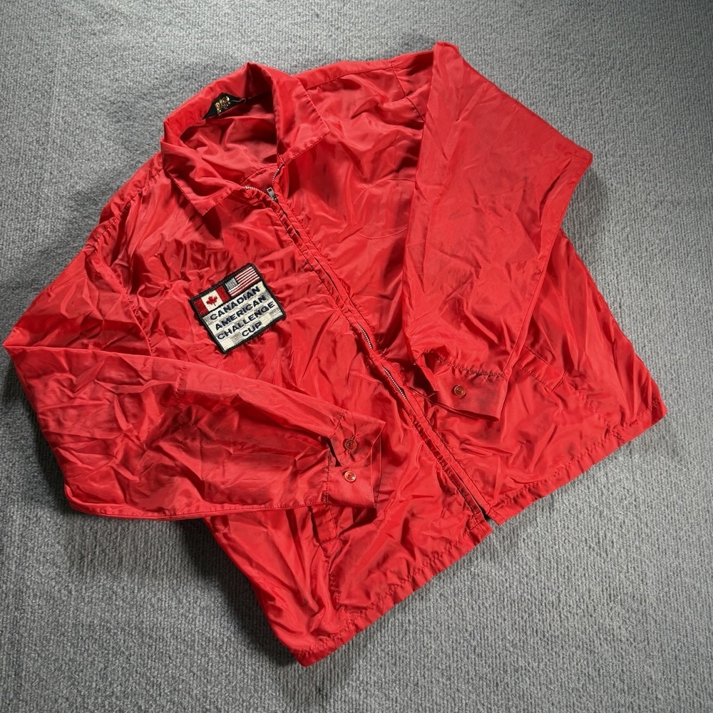 Vintage 70s Canadian American Challenge Cup STP Racing Large Windbreaker